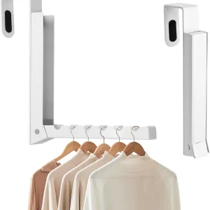 Foldable over the Door Hanger Hooks for Clothes, Coat Hanger, White | Collapsibl