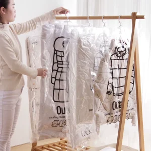 Hanging Vacuum Bags Space Saving Clothes Chang Transparent Vacuum Bag Storage