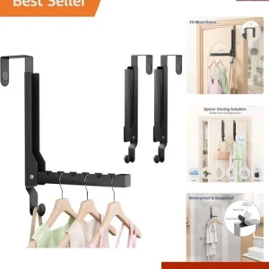 2 Pack Heavy Duty Over The Door Hooks, Over The Door Clothes Hanger, Over The...