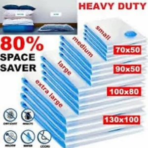 Vacuum Storage Space Saving Suitcase Bags Airtight Compression Clothes Duvet Vac