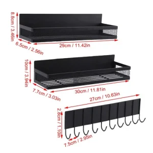 Black Magnetic Refrigerator Rack Movable Fridge Organizer Space Saving Seas SG