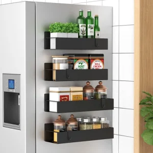 4 Pack Magnetic Spice Storage Rack Organizer for Refrigerator