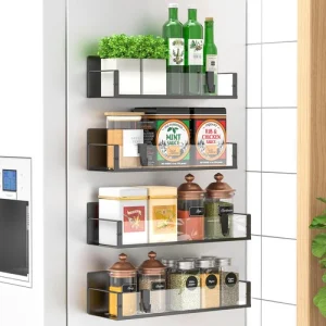 4 Pack Magnetic Spice Storage Rack Organizer for Refrigerator
