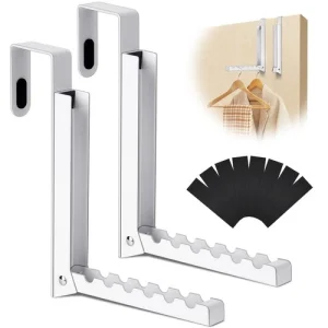 2 Pack Over The Door Hanger Hooks Folding Clothes Drying Racks for Laundry